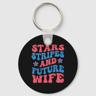 Star Stripes en toekomstige vrouw 4 juli Chelorett Sleutelhanger