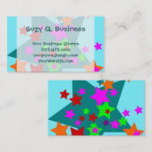 Star Struck Blauwgroen sterren Collage Visitekaart Visitekaartje (Voorkant / Achterkant)
