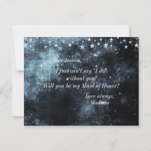 Star Struck Celestial wordt je mijn bruidsmeisje Kaart (Achterkant)
