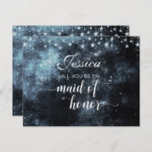 Star Struck Celestial wordt je mijn bruidsmeisje Kaart (Voorkant / Achterkant)
