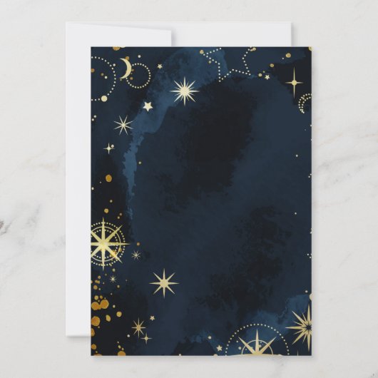 Star Struck Waterverf Galaxy Bruiloft Kaart (Achterkant)
