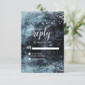 Star Struck Waterverf Galaxy Trouwantwoord RSVP (Staand voorkant)