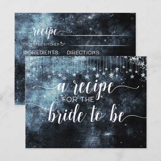 Star Struck Waterverf hemelse bruid recept Kaart (Voorkant / Achterkant)