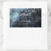 Star Struck Waterverf hemelse bruiloft monogram Rechthoekige Sticker (Tas)
