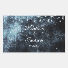Star Struck Waterverf hemelse bruiloft monogram Rechthoekige Sticker