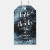 Star Struck Waterverf Nacht Bruiloft Liefde & Beda Cadeaulabel (Achterkant)