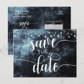 Star Struck Waterverf Sky Wedding Save the Date Aankondigingskaart (Voorkant / Achterkant)