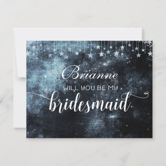 Star Struck Waterverf zal je mijn bruidsmeisje zij Kaart (Voorkant)