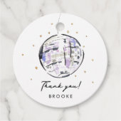 Star Studded Disco Ball Waterverf Bedankt Bedankjes Labels (Voorkant)