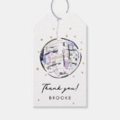 Star Studded Disco Ball Waterverf Bedankt Cadeaulabel (Voorkant)