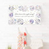 Star Studded Disco Ball Waterverf Verjaardagsfeest Spandoek (Insitu)