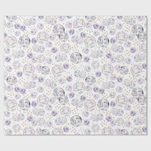 Star Studded Disco Balls Waterverf Cadeaupapier (Vlak)