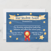 Star Student Award Certificaat School Kinder 8.5x1 Aankondiging (Voorkant)