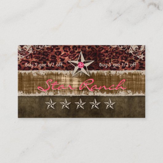 Star Suede Loyalty Card Leopard Brown (Voorkant)
