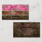 Star Suede Visitekaartje Baby Roze H (Voorkant / Achterkant)