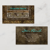 Star Suede Visitekaartje Leopard Blue Brown H (Voorkant / Achterkant)