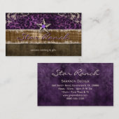 Star Suede Visitekaartje Paars Leopard H (Voorkant / Achterkant)