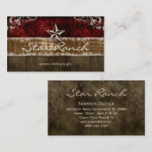 Star Suede Visitekaartje Red Brown H (Voorkant / Achterkant)