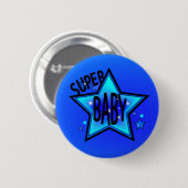 Star Super Baby Blue Round Button (Voorkant /achterkant)