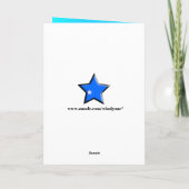 Star Super Kind Blue Wenskaart Kaart (Achterkant)