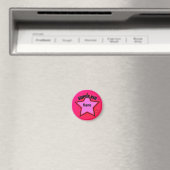 Star Super Kind Name Roze Custom Small Magnet (Insitu (Vaatwasser))