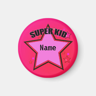 Star Super Kind Name Roze Custom Small Magnet