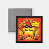 Star Superheld Kind Name Custom Magnet (Voorkant / Achterkant)