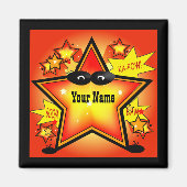 Star Superheld Kind Name Custom Magnet (Voorkant)