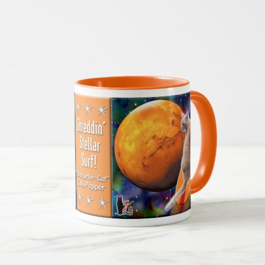 Star Surfer-Cat Chili Pepper Mok (Voorkant rechts)