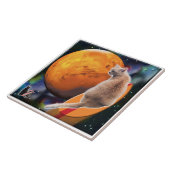 Star Surfer-Cat Chili Pepper Tegel Tegeltje (Zijkant)