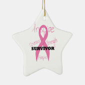 Star Survivor Breast Cancer Roze Ornament (Rechts)