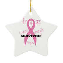 Star Survivor Breast Cancer Roze Ornament