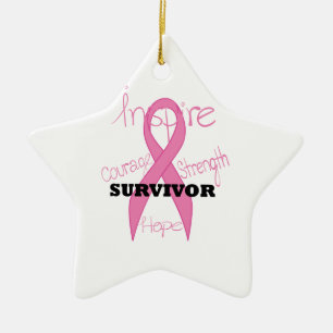 Star Survivor Breast Cancer Roze Ornament