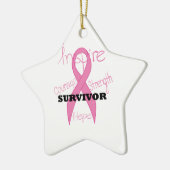 Star Survivor Breast Cancer Roze Ornament (Links)