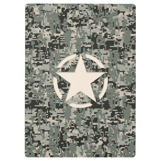 Star Symbol Pixel Digital Camouflage Klembord (Achterkant)