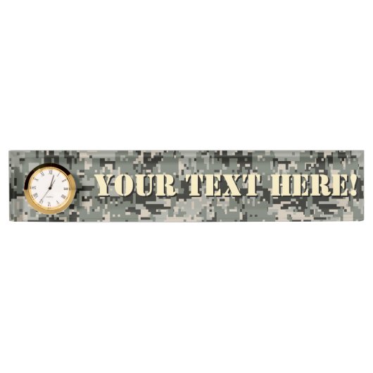 Star Symbol Pixel Digital Camouflage Naambordje (Voorkant)