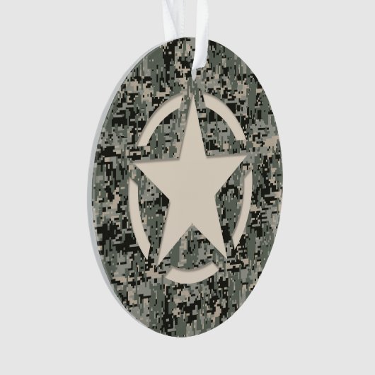 Star Symbol Pixel Digital Camouflage Ornament (voorkant)