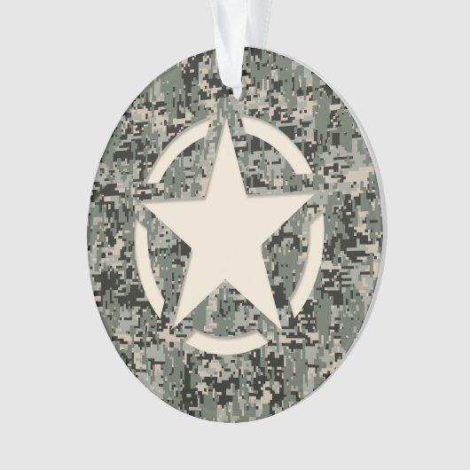 Star Symbol Pixel Digital Camouflage Ornament (voorkant)