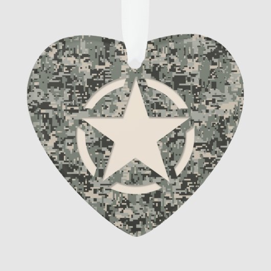 Star Symbol Pixel Digital Camouflage Ornament (voorkant)