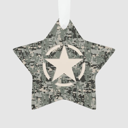 Star Symbol Pixel Digital Camouflage Ornament (voorkant)