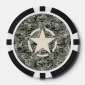 Star Symbol Pixel Digital Camouflage Pokerchips (Voorkant)