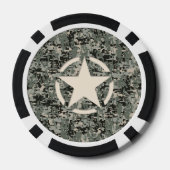 Star Symbol Pixel Digital Camouflage Pokerchips (Achterkant)