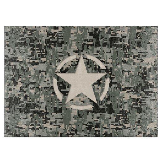 Star Symbol Pixel Digital Camouflage Snijplank (Voorkant)