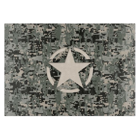 Star Symbol Pixel Digital Camouflage Snijplank (Voorkant)