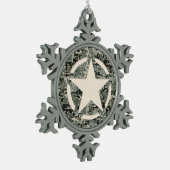 Star Symbol Pixel Digital Camouflage Tin Sneeuwvlok Ornament (Links)