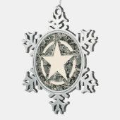 Star Symbol Pixel Digital Camouflage Tin Sneeuwvlok Ornament (Rechts)