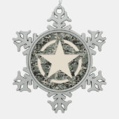 Star Symbol Pixel Digital Camouflage Tin Sneeuwvlok Ornament (Voorkant)