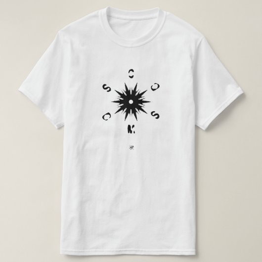 Star-symbool en motto (kosmos) v1 t-shirt (Design voorkant)