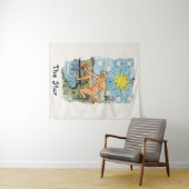 Star Tarot Card Watercolor Painting Wandkleed (In Situ (horizontaal))