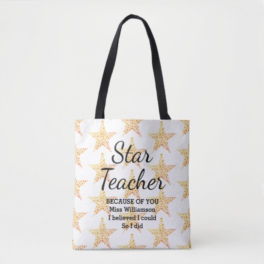 STAR-TEACHER geloofde dat ik de kwaliteit op maat  Tote Bag (Voorkant)